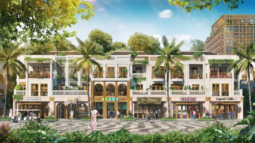 Shophouse Xanh Island voi thiet ke hien dai nang dong giup chu so huu kinh doanh hieu qua